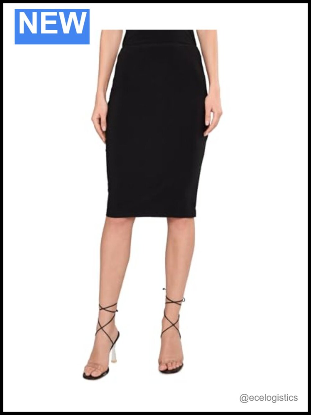 Norma Kamali Straight Skirt Knee Length High Rise